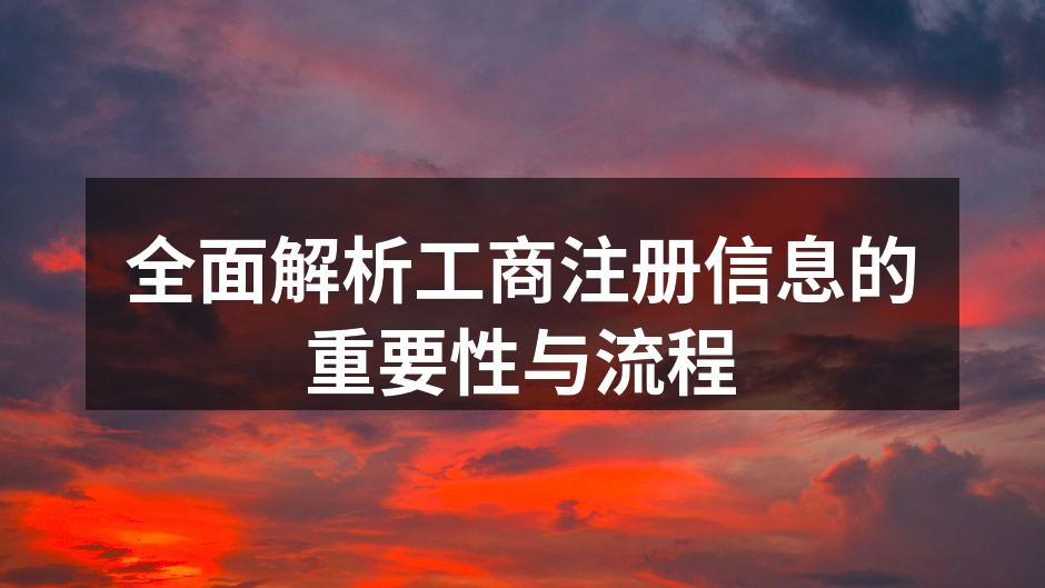 全面解析工商注册信息的重要性与流程