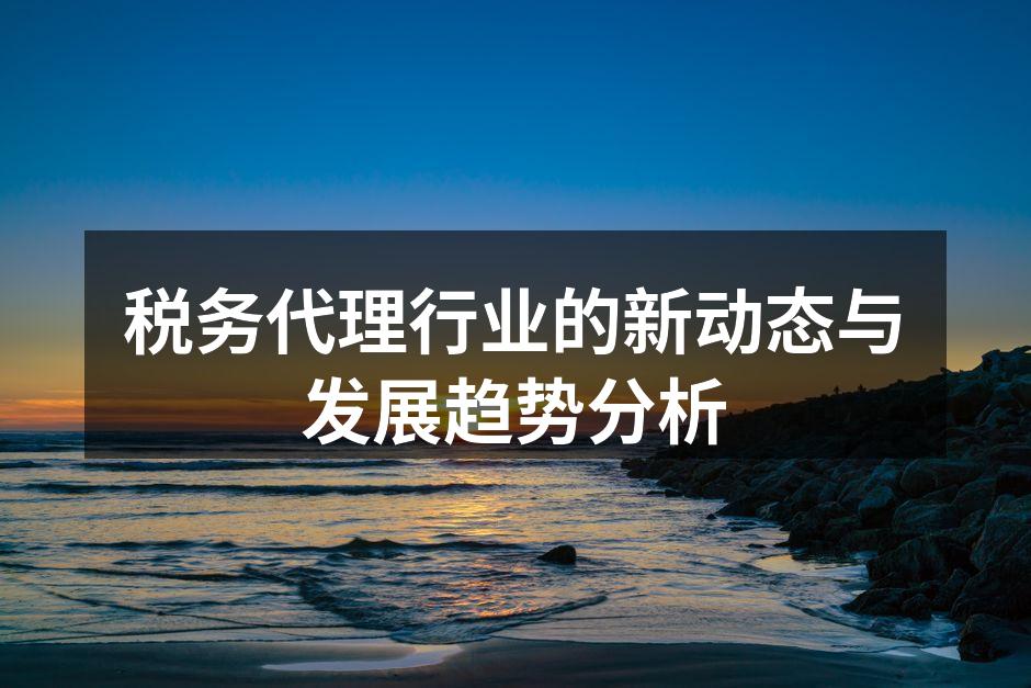税务代理行业的新动态与发展趋势分析