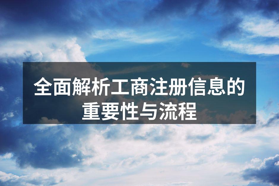 全面解析工商注册信息的重要性与流程