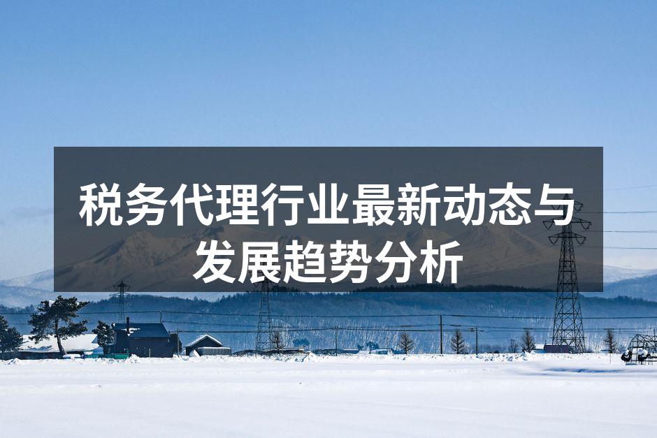 税务代理行业最新动态与发展趋势分析